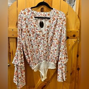 Free People Intimately Dainty Floral Bodysuit